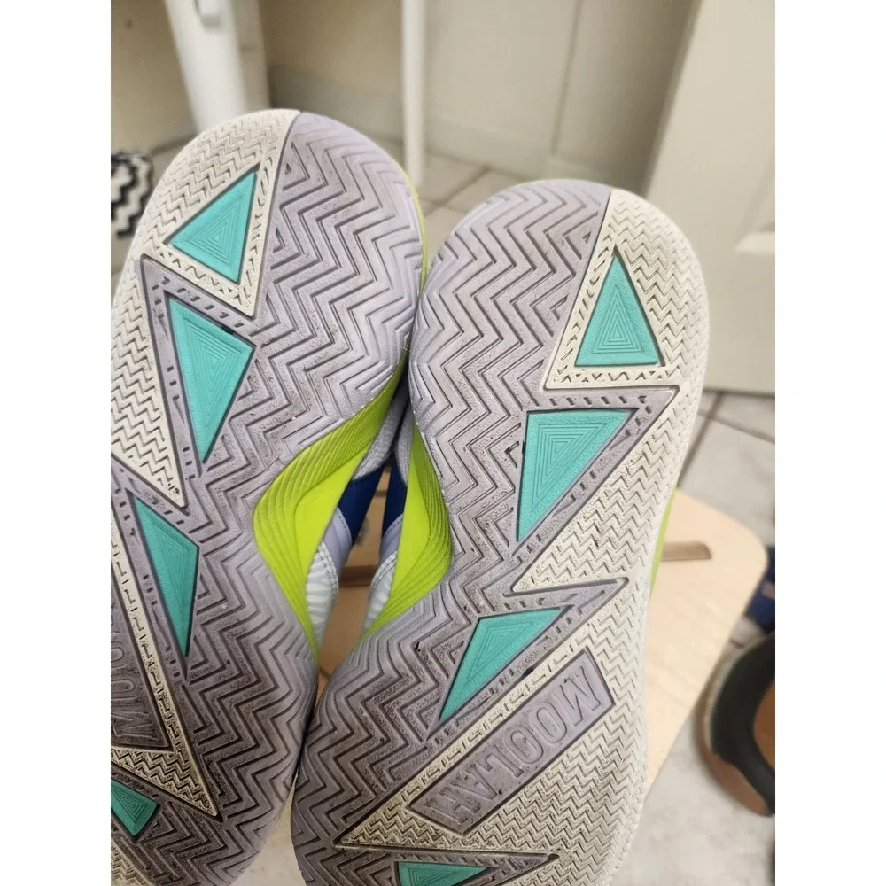 Moolah‎ Kids Basketball Shoes Lilac Lime Green Blue Lace Up Athletic Youth 5